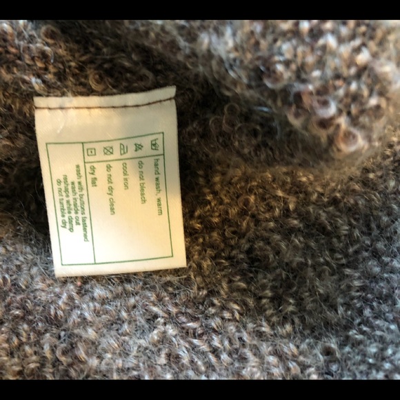 Talbots cardigan,sz.S gray/brown merino wool - Picture 3 of 6